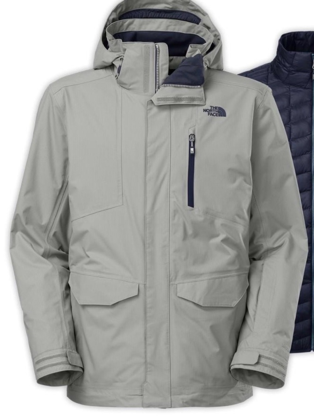 The North Face Men's Light Gray Waterproof Hyvent Ski/Snow Parka